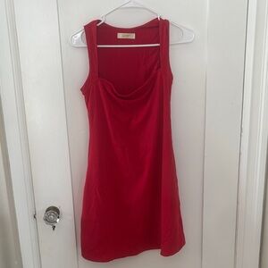 Qinsen Vibrant Red Mini Dress
